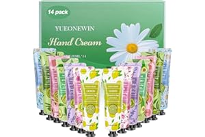 ‎YUEONEWIN 14 Pack Handcreme Weihnachtsgeschenke Trockene Rissige Hände Fuß Feuchtigkeitscreme für den Winter, Duft Hand Tag Nachtcreme - Körpercreme zieht Schnell ein Geschenkset (420ml)