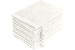 NatureMark Confezione da 10 guanti da bagno in spugna, salviette in 100% cotone, da 15 x 21 cm, di colore Naturale/crema