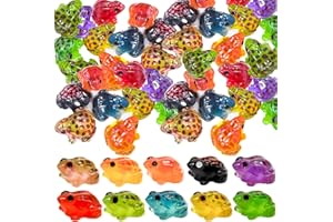 CYUXING Lot de 40 Mini-Grenouilles Lumineuses en résine, décoration exquise et Charmante en Plastique, idéales pour Les projets scientifiques, Les Aquariums et Les Plantes en Pot Transparentes