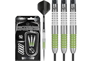 WINMAU Darts Ton Machine Professional Tungsten Darts Set with Prism Flights and Shafts (Stems) 22g | 23g | 24g | 26g | 27g Gram Steeltip Dart Set
