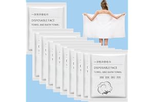 ERHAOG Disposable Bath Towel, Pack of 10 - 140 x 70 cm, Disposable Hand Towel, Disposable Washcloth, Travel Towel, Disposable Towels, Refreshing Towels for Adults, Hiking, Kitchen, Home