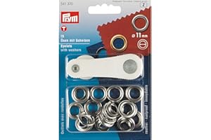 ‎PRYM Prym Ösen und Scheiben 11,0 mm, 15 Stück., silberfarbig 11 mm