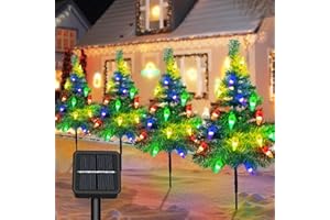 FOHIL Solarna choinka na zewnątrz z lampkami truskawkowymi, 4 sztuki z 80 diodami LED C6