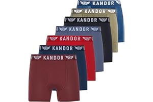 Kandor bamboo boxers for men – multipack of 7, comfortable stretch mens boxer shorts, men’s underwear trunks, colourful & black underpants, multi pack man bamboo cotton briefs