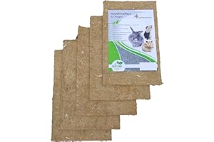 pemmiproducts Alfombra para roedores Hecha de 100% de cáñamo, 40 x 25 cm 10 mm de Espesor, Paquete de 5 (EUR 3,79/Pieza), Alfombra para roedores Adecuada como Revestimiento de Piso en Jaula