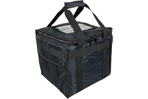 LEDSA MART HFB30L Wärmesack für Pizza, Takeaway, Restaurant, Picknick, indisch, Chinesisch, Kebab, Catering, Liefertasche, thermisch isoliert, 32 x 32 x 30 cm, Schwarz
