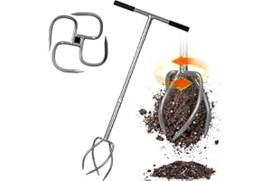 Walensee Gartenkralle mit 4 Zinken Kultivator Erdkralle und Handgriff Gardenclaw Twist Tiller Vertikutierer und Unkrautentferner in einem Gerät höhenverstellbar Gartenfräse für Gartenbeet