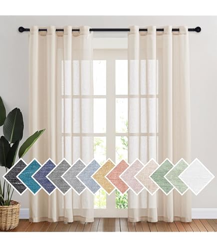 PONY DANCE Cortinas Salon Modernas 2 Piezas Translucidas con Aspecto de Lino para Dormitorio, Visillos Grises para Ventanas para Riel, 140x245CM, Gris Oscuro PONY DANCE Cortinas Salon Modernas 2 Piezas Translucidas con Aspecto de Lino para Dormitorio, Visillos Grises para Ventanas para Riel, 140x245CM, Gris Oscuro