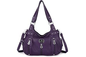 Angelkiss Large Purses and Handbags for Women Washed Faux Leather Crossbody Hobo Satchel Shoulder Handbag Tote Purse