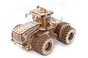 EWA Eco-Wood-Art - KIROVETS K-7M trójwymiarowy mechaniczny ciągnik-puzzle dla dorosłych i nastolatków-kolekcja bez kleju-596 szczegóły, kolor natura