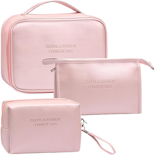 Trousse Porta Cosmetici Da Viaggio In Pelle PU - Impermeabile, Grande Capacità Con Scomparti E Maniglie, Bianco