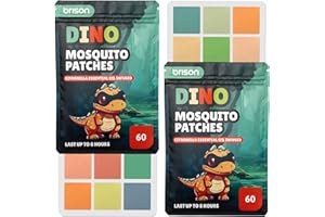 Brison Mosquito Patches - Natural Anti-Mosquito Stickers Citronella Essential Oil Infused for Kids & Adults - 120pcs Patches (Color)