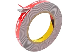 FIXCHORD 3M VHB Tasma Dwustronna, Wodoodporna, Mocna Montażowa Taśma Samoprzylepna, Bardzo Wydajna Taśma Klejąca do Taśm LED, Samochodów, Wystroju domu i Biura, Szary (15.4FT×0.59IN)