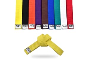 Starpro d'arts Martiaux Ceinture de classement - Coton 7 Points - 9 Couleurs - Conception légère pour l'entraînement et la compétition de Karaté Judo Taekwondo - 240cm 280cm 320cm
