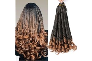CAZSYSDD French Curly Braiding Hair for Box Braids 22 inch Loose Wave Braiding Hair Pre Stretched Bouncy Braiding Crochet Spiral Curl Synthetic Extensions for Women (T30#, 22 Inch)