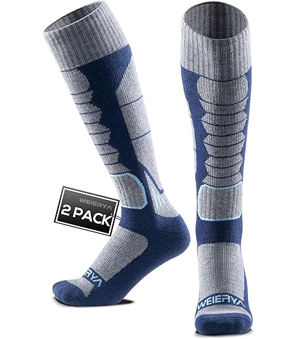 Calze Termiche Sci OutdoorMaster Bambini - Polsino Antiscivolo, Motivo Scozzese