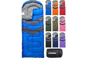 MalloMe Sleeping Bags for Adults Cold Weather & Warm - Backpacking Camping Sleeping Bag for Kids 10-12, Girls, Boys - Lightweight Compact Camping Essentials Gear Accessories Hiking Sleep Must Haves