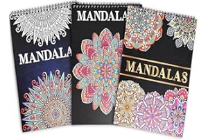 Zylota 3-pak kolorowanek mandali dla dorosłych, unikalny wzór mandali dla relaksu, kolorowanka dla dorosłych, spiralna, relaksująca kolorowanka dla kobiet, 3 szt