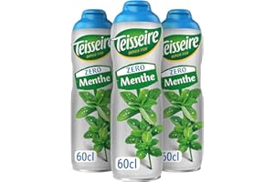 LNEE Pack de 3 sirops Teisseire 0% de sucre menthe verte - 3 x 60 cl