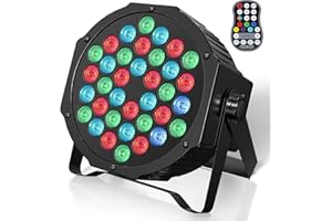 U`King Wiederaufladbar LED Par Strahler, RGB 36 LED Bühnenlicht mit Fernbedienung und Timing für Hochzeit DJ Disco Events Indoor Outdoor Tanzparty Kirche Live