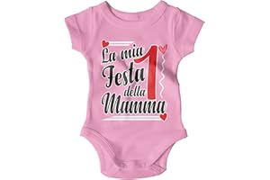 STAMPATEK Body festa della Mamma Neonato Bodino Prima Festa del Mamma Insieme Tutina Neonato Mamma Manica Corta Idee Regalo Divertenti Body Neonata con scritte per la Mamma
