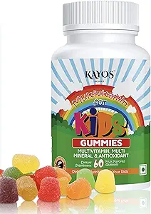 Kayos Multivitamin Gummies for Kids, Teenagers, Adults with Vitamin C, D, B12, Zinc, Magnesium for Immunity, Brain & Growth - Gluten Free for Men & Women - 60 Gummies