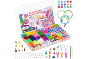 Lanvixo 2700+ Loom Band Kit, 30 Colours DIY Loom Bands Starter Kits with S Clip Crochet Hook Bead in 40 Boxes, Friendship Rubber Band Bracelet Making Kit & Loombands Set for Girls Boys