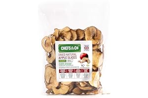 CHEFS & CO Dried Apple Slices 250g | 100% Natural Whole Dried Fruit | Dried & Unpeeled Healthy Sweet Snack | Seeds Removed | No preservatives | No Added Sugar (CRUNCHY, 250 g (Pack of 1))