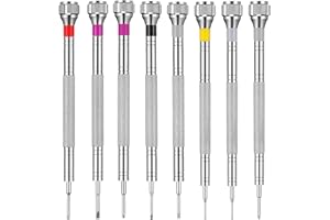 HONOSON 8 Stück Präzisions Schraubendreher, Juwelier Schraubendreher Set, Uhren Reparatur Schraubendreher Set 0,6/0,8/1,0/1,2/1,4/1,6 mm, Mikro Schraubendreher für Uhren Brillen Reparatur