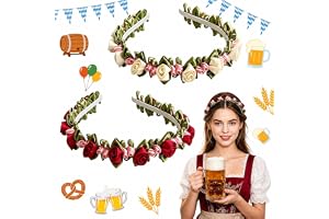 2 st Oktoberfest Hårband Dam, Dirndl Hårband, Rosen Hårband för Kvinnor och Flickor, Oktoberfest Håraccessoar för Bröllop, Ka
