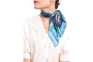 Prettystern Damska lekka jedwabna chusta na szyję, bandana, malarstwo, druk artystyczny