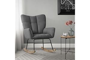 ML DESIGN MODERN LIVING ML-Design fotel bujany ciemnoszary z pokryciem frotte tapicerowany z drewnianymi prowadnicami lezanka z podlokietnikami do salonu sypialni i balkonu rozkladany fotel