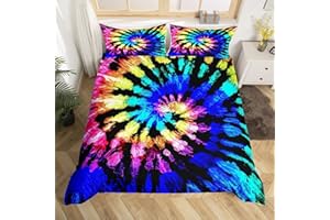 LOUSSIESD Tie Dye Bedding King Boho Exotic Tribe Style Boys Girls Duvet Cover Chic Hippie Theme Comforter Cover Set with Zipper Ties Tie Dye Decor Duvet Cover for Adult Women Soft Microfiber Duvet Cover