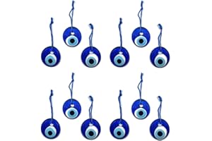 ‎MYSTIC JEWELS Türkisches Auge zum Aufhängen, Glas gegen den bösen Blick, Glücksbringer, 4 cm Durchmesser mit Gewinde und Schnur, Nazar Boncuk, Evil Eye (12)
