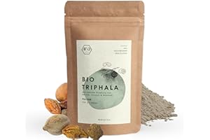 BIONUTRA® Triphala bio | 250 g | en poudre | Agriculture biologique | Végan | Rasayana | Poudre de Bibhitaki, Haritaki & Amalaki | Emballage opaque et refermable