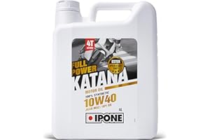 IPONE - Huile Moteur Moto 4 Temps 10W40 Full Power Katana - 100% Synthétique avec Esters – Passage de Vitesse Plus Fluide - Bidon 4L