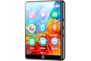 OILSKY 64GB MP3 Reproductor con Bluetooth, Reproductor de Música con 2,8" Pantalla Táctil y Altavoz HD Incorporado, Reproductores de MP3 y Vídeo Portátiles con Radio FM, E-Book, Auriculares Incluidos (Negro)
