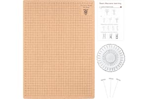 Cozlly Lavagna per macramè, 30,5 x 40,6 cm, Tavola da Lavoro per macramè Sughero con Spille e Istruzioni, Grande Tavoletta Macrame Board a Doppio Lato per Intrecciare Braccialetti e Nodi