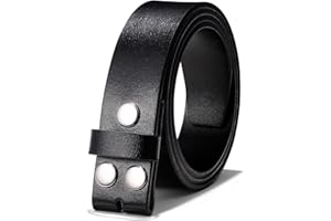 WERFORU Męski pasek ze skóry westernowej, bez klamry, 3,8 cm, w stylu vintage, zapasowy pasek kowbojski, skórzany pasek z klamrą zatrzaskową