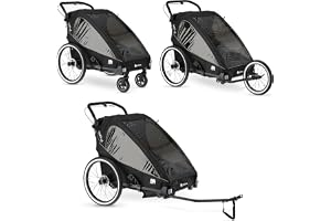 Deryan Luxury 2-in-1 Bicycle Trailer V2 – Bicycle Trailer, Baby Carriage & Jogger – Multifunctional Buggy with 5-Point Harnes
