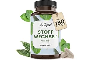 ‎YES VEGAN! Yes Vegan® Stoffwechsel Kapseln (180 Kapseln) mit Cholin, Zink, L-Carnitin, Chrom, Koffein Kapseln - vegane Stoffwechsel Formel