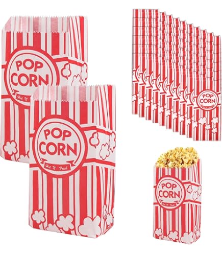 45 Scatoline Porta Popcorn Rosa - Confezione Cartone Pieghevole Per Caramelle E Snack, 3 Design (Pois, Strisce, Onde) - 3