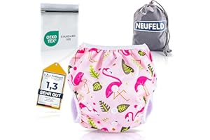 ‎NEUFELD NEUFELD® Schwimmwindel Baby (inkl. GRATIS Tasche & E-Book) - Wiederverwendbare Schwimmwindel 2 Jahre - Baby Schwimmwindel (Gr. L, rosa)