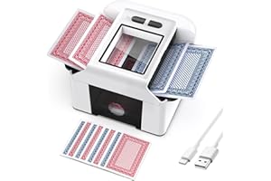 BEEDOVE Automatic Card Shuffler, 1-2 Decks Card Shuffler Electric for One-Press Car & Manual Rechargeable 2000mAh Low Noise Card Shuffler for Poker, UNO, Blackjack Skip Bo, Phase10
