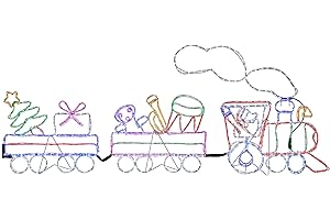 WeRChristmas Pre-Lit LED Train with Flashing Smoke and Wheels Rope Light Silhouette, 230 cm - Large