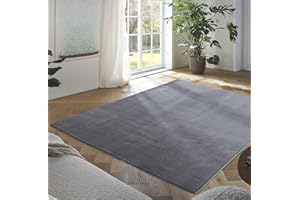 ‎TARACARPET Taracarpet Teppich Kurzflor weicher Designer Uni Bodenbelag Madrid fürs Wohnzimmer, Kinderzimmer, Schlafzimmer und die Küche geeignet New Anthrazit 60x120 cm