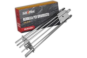Grillfürst Universal Grillrondell - Set per shish Kebab per girarrosto e rosticceria, incl. 6 spiedini per shish Kebab, Gyros o Kebab, Lunghezza Totale: 60 cm