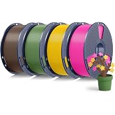 SUNLU 4kg PLA+2.0 Filament, BrownCoffee+Olive Green+Magenta+YellowIntense | 4 Pack, Stronger and Durable, Upgraded PLA+ Filam