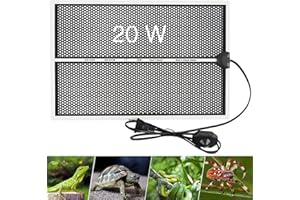 Gobesty Manta Termica Terrario, Manta Termica Reptiles con Control De Temperatura para Reptiles Tortuga Serpientes Lagarto Araña (20W, 28 x 42 cm)