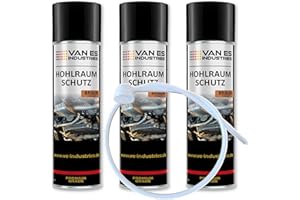 ‎VE-INDUSTRIES VE-INDUSTRIES 3X Hohlraumschutz Rostschutz Korrosionsschutz Hohlraumversiegelung Rostschutzmittel Korrissionsschutzmittel Hohlraumkonservierung transparent-braun 500 ml & 60cm Sonde (10,60€/l)
